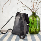 Leather backpack ROCK Black
