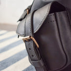 Leather backpack ROCK Black