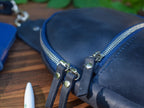 Leather backpack Sling-Bag Blue