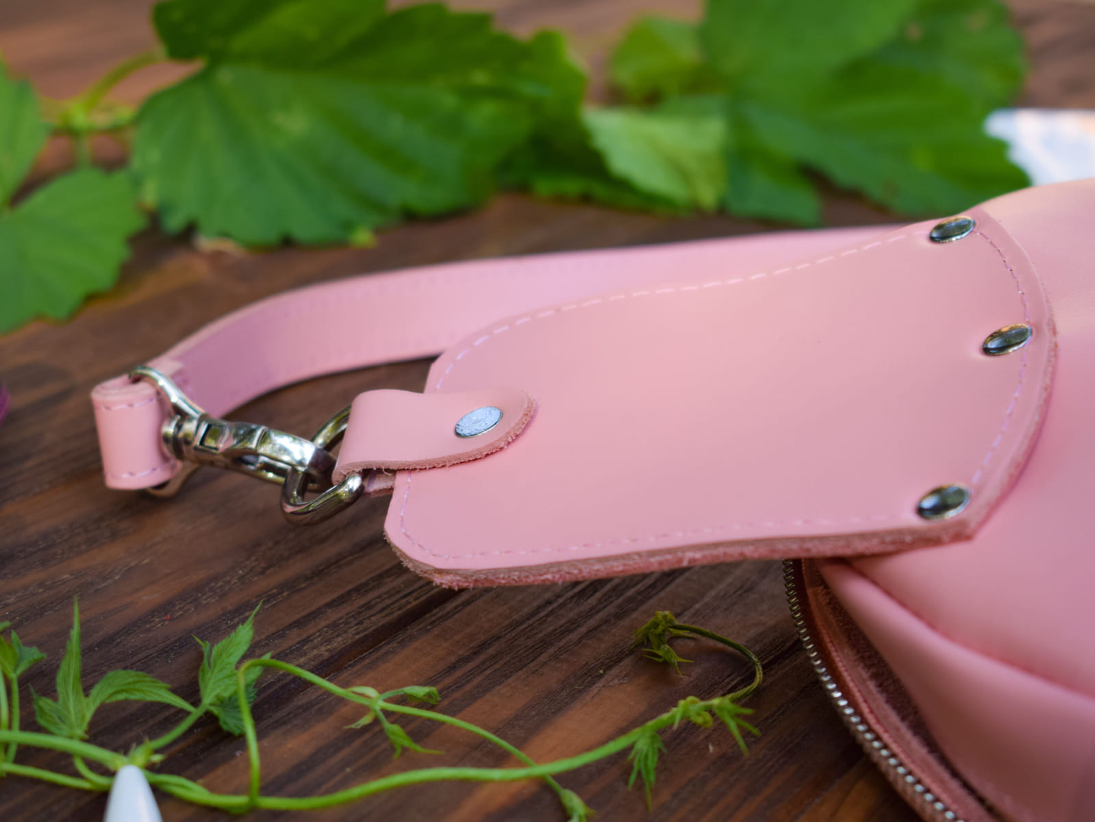 Leather Sling-Bag Backpack Pink