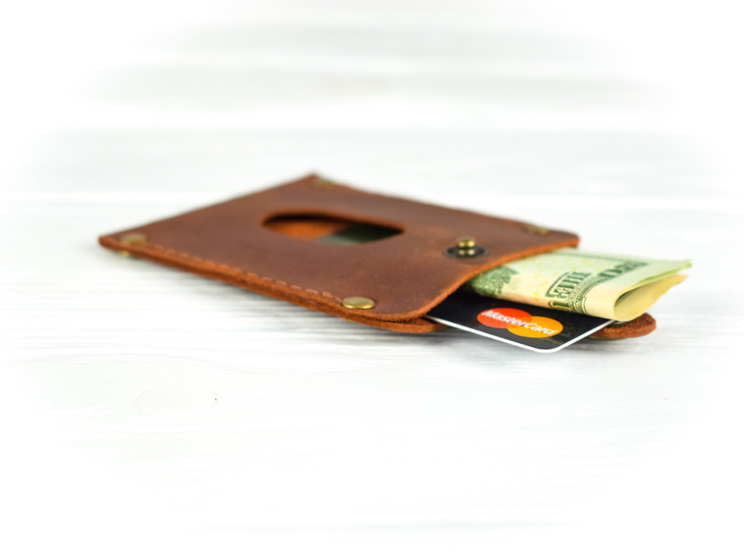 Leather cardholder Window