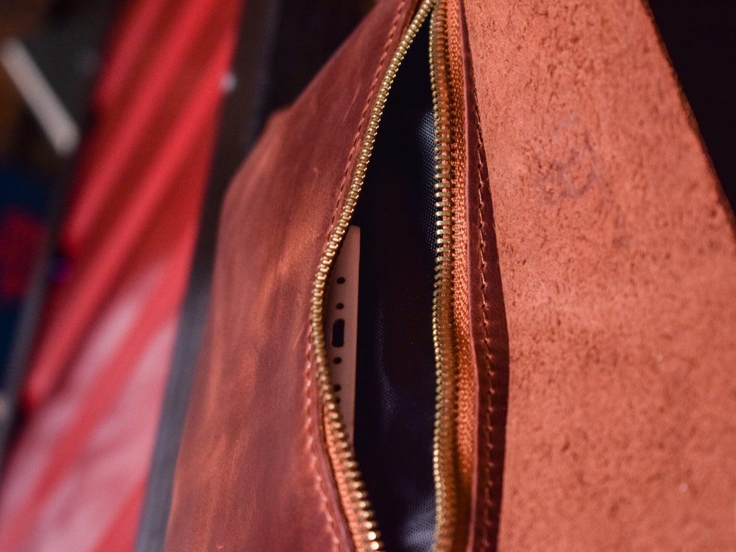 Cardamon Cognac leather bag