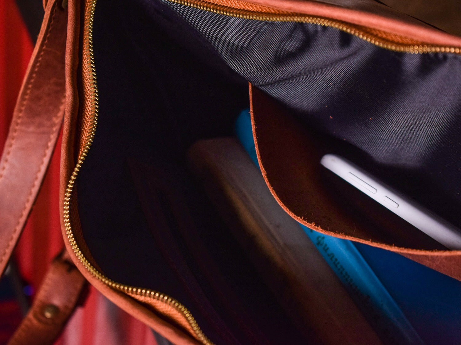 Cardamon Cognac leather bag