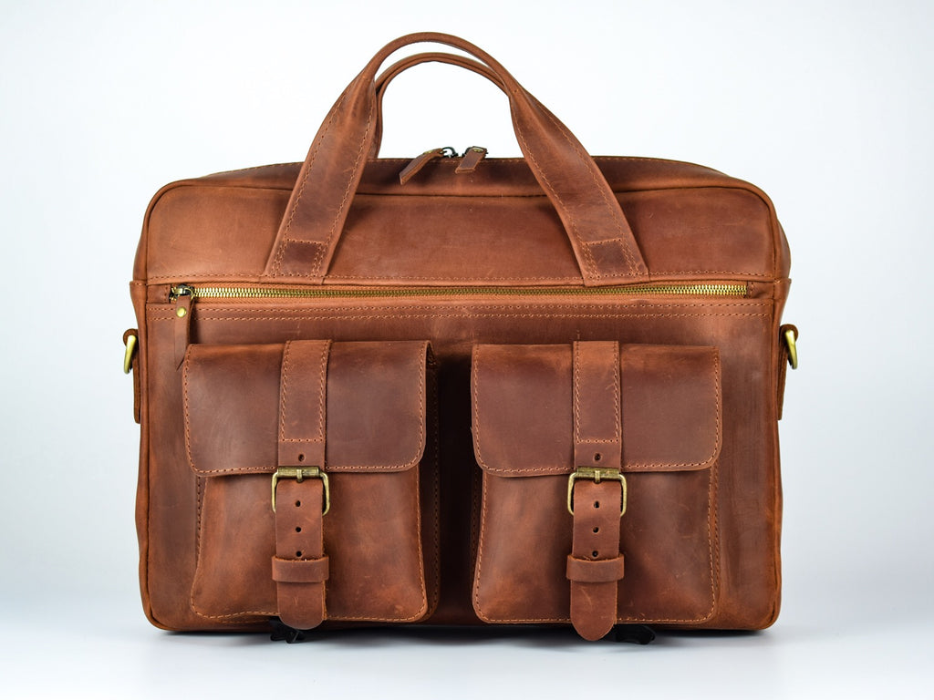 Professor Cognac leather bag