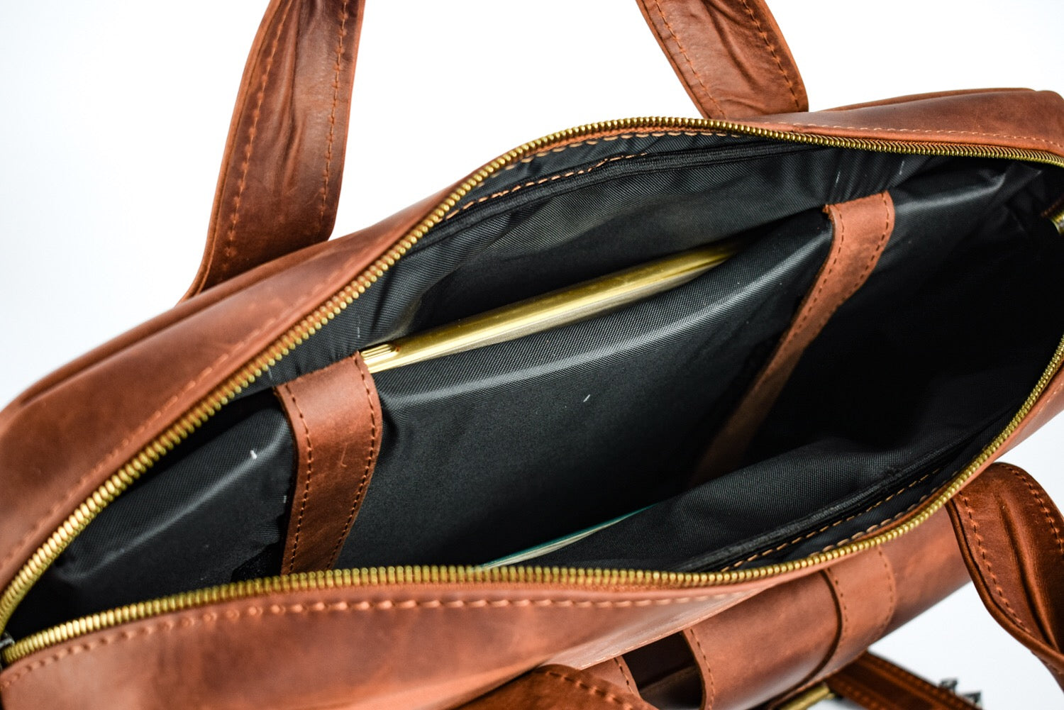 Professor Cognac leather bag