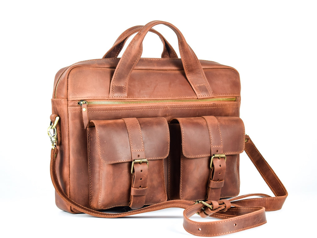 Professor Cognac leather bag