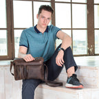Leather bag City Brown