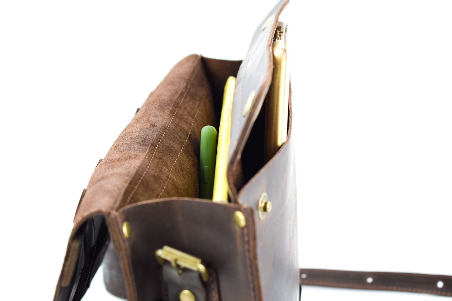 Leather briefcase Folio Brown