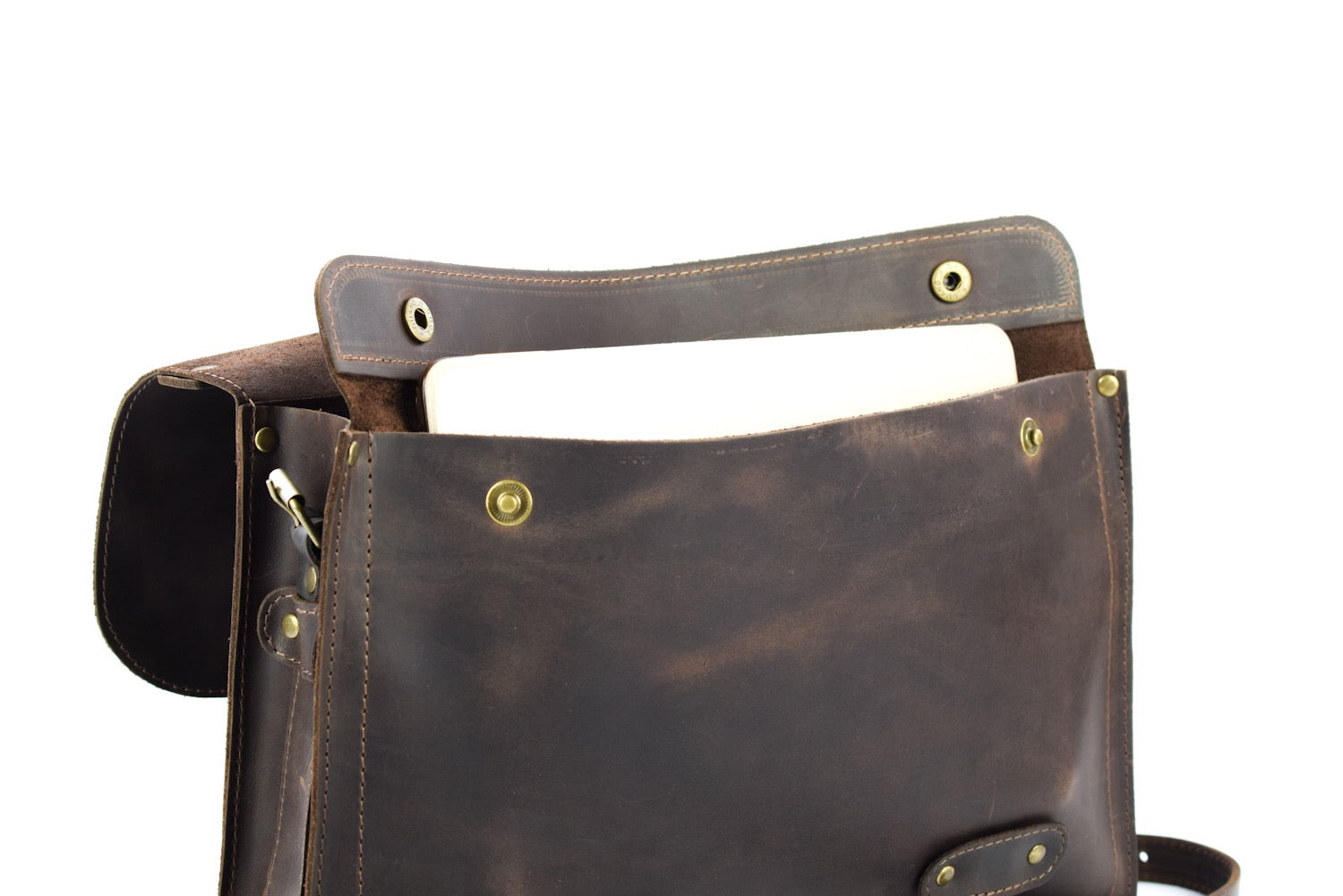 Leather briefcase Folio Brown