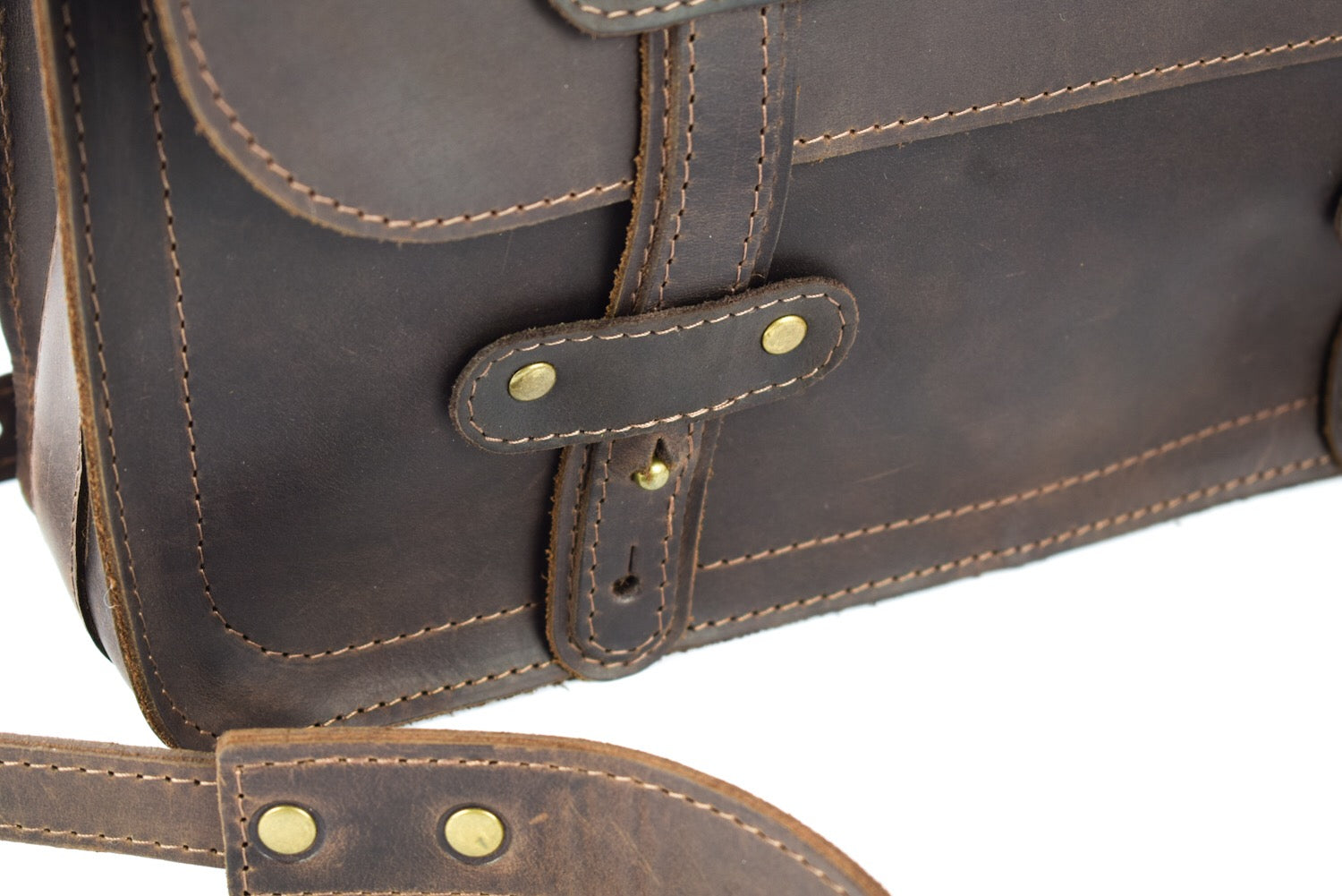 Leather briefcase Folio Brown