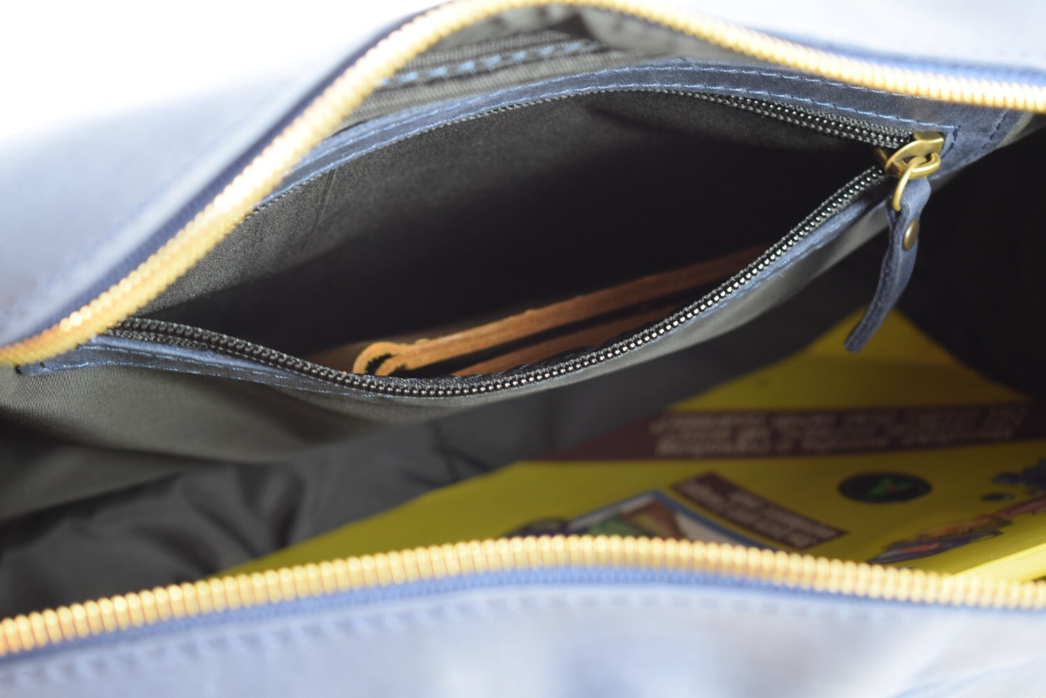 Leather bag City Blue