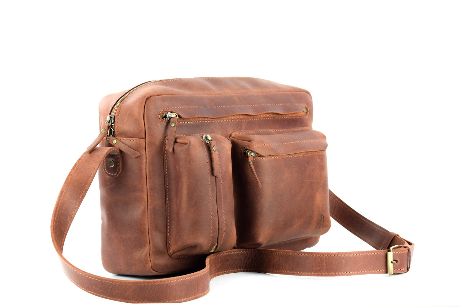 Leather bag City Cognac