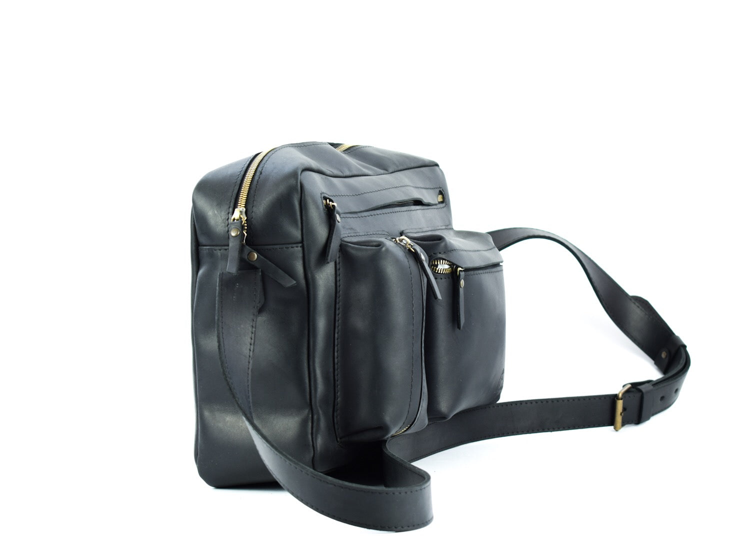 Leather bag City Black