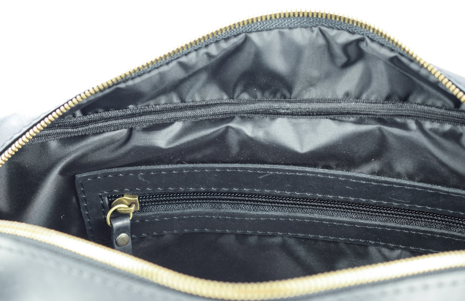 Leather bag City Black