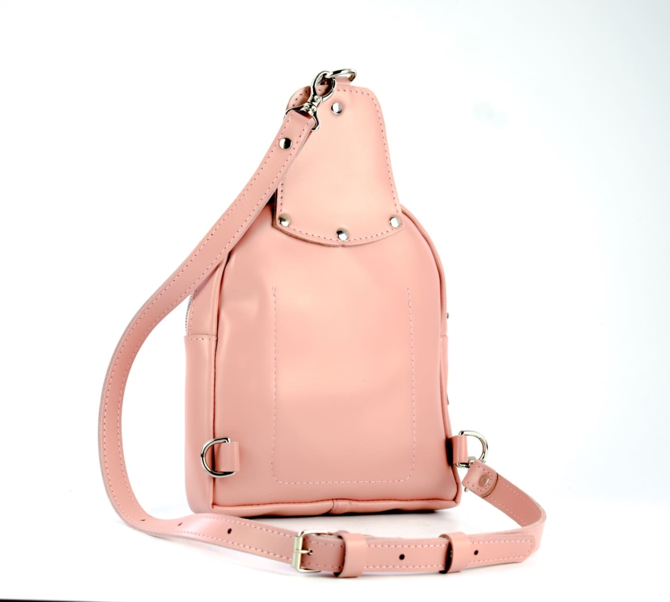 Leather Sling-Bag Backpack Pink