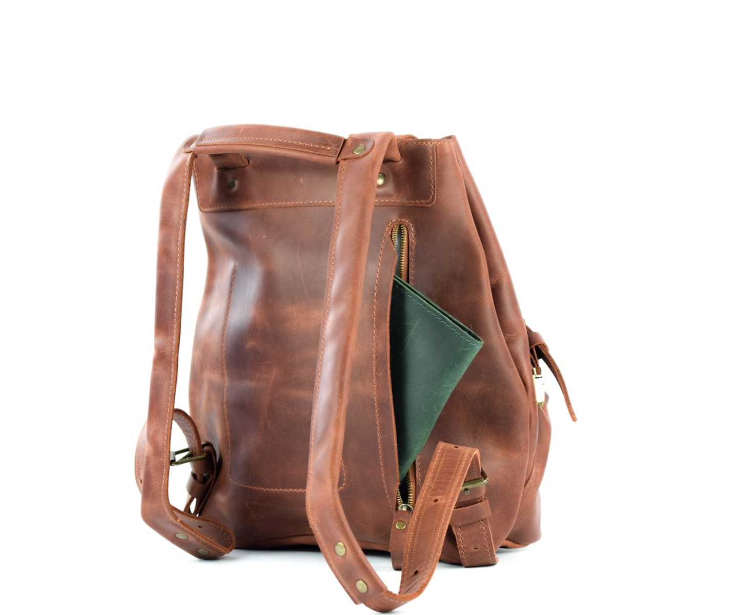 Leather backpack Trip Cognac
