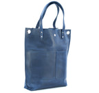 Leather Tote Bag Blue"L"