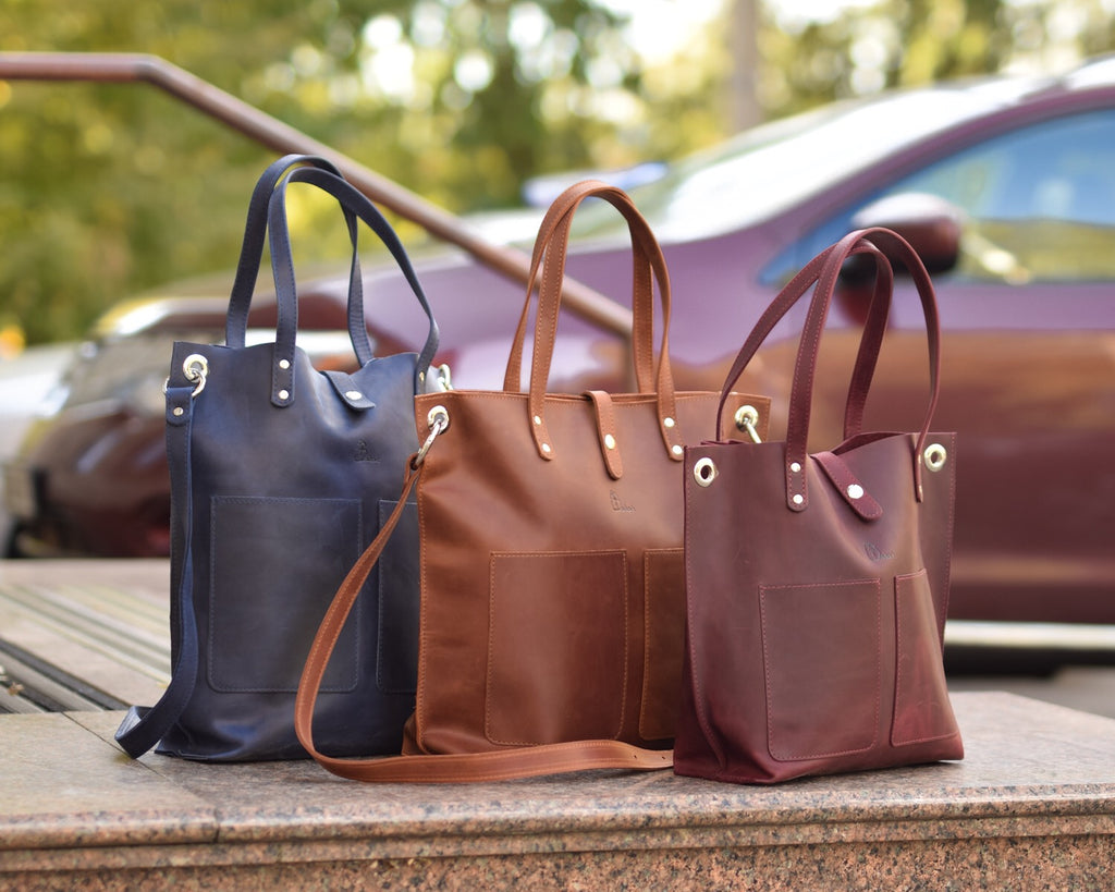 Leather Tote Bag Cognac