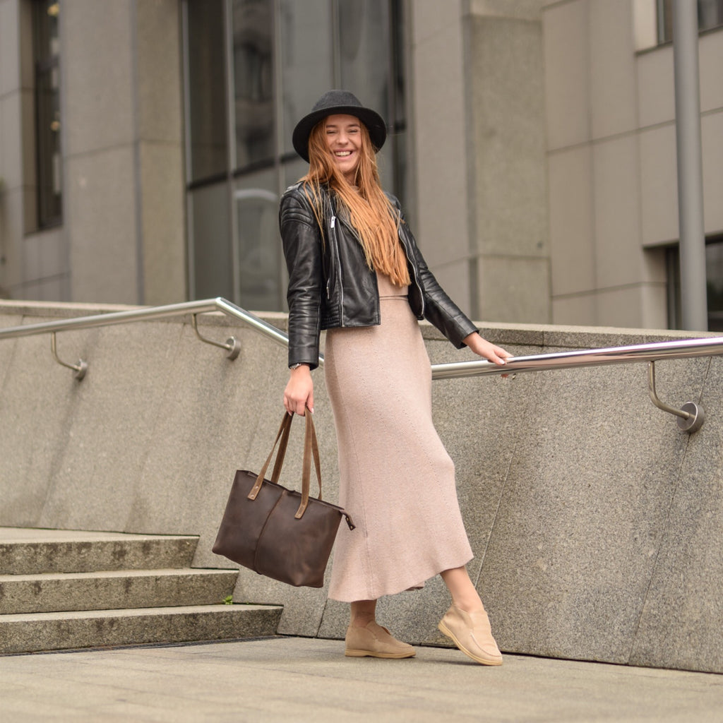 Leather Bag Seam Brown
