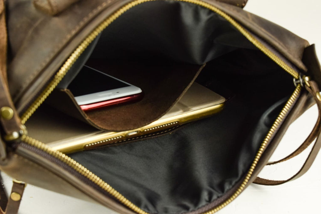Leather backpack Boston Brown