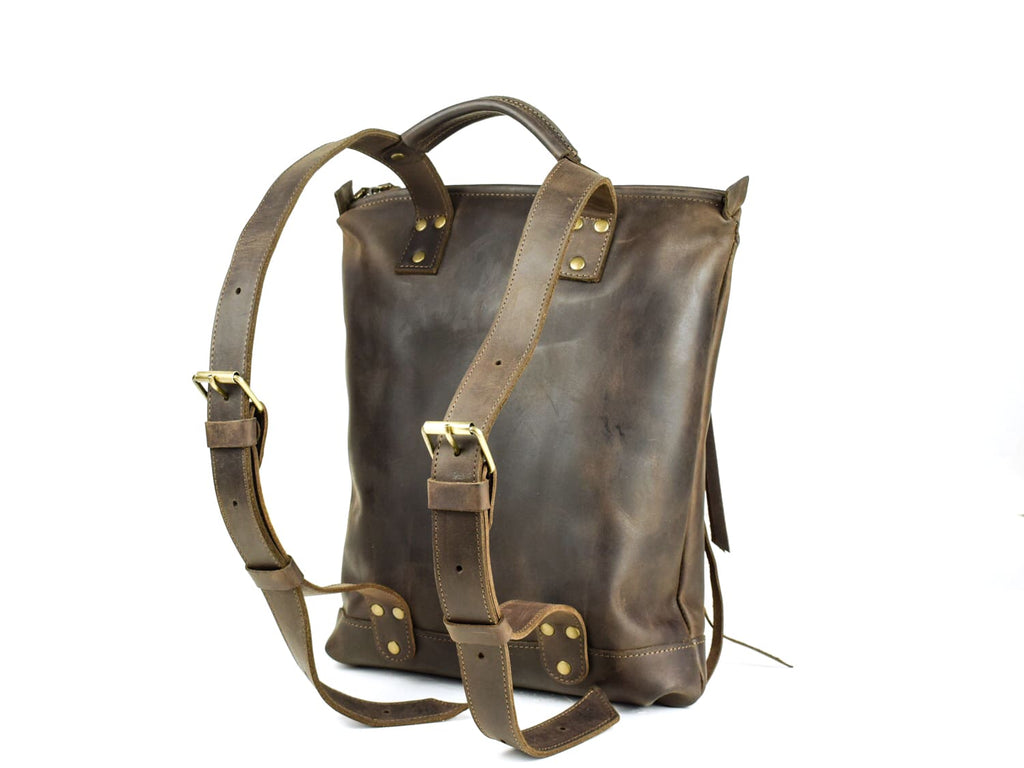 Leather backpack Boston Brown