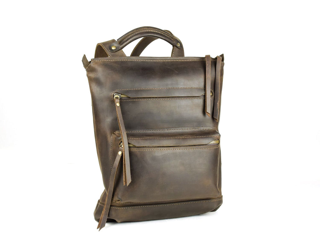 Leather backpack Boston Brown
