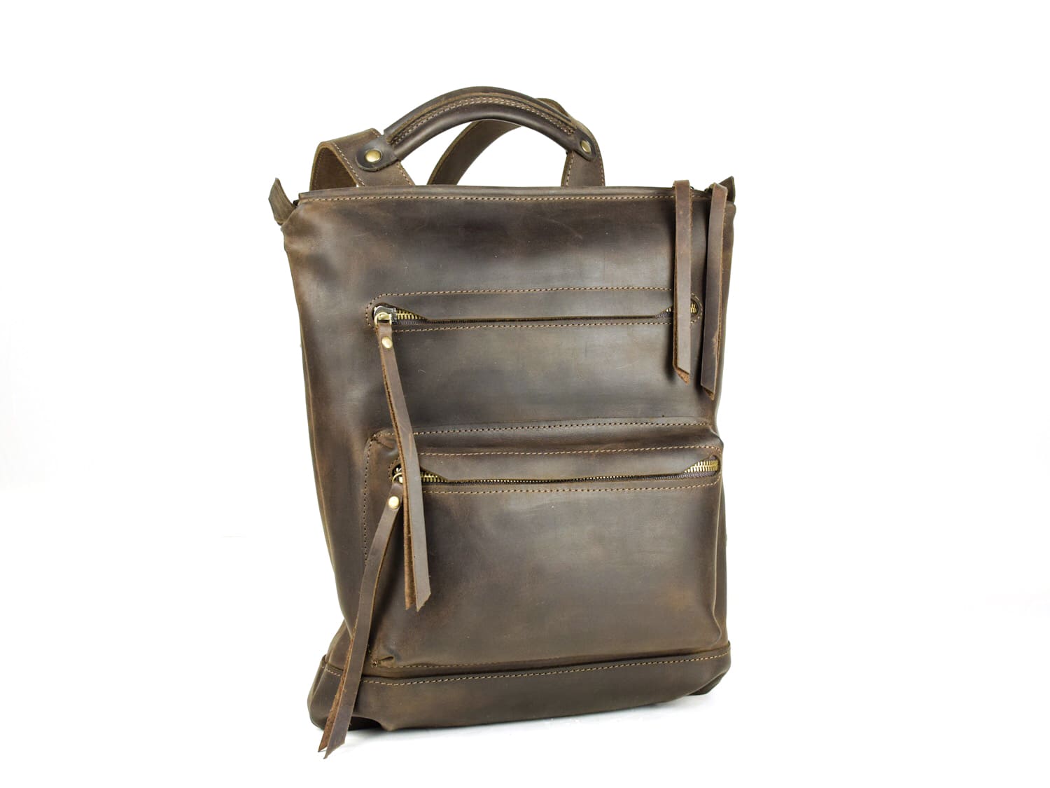 Leather backpack Boston Brown