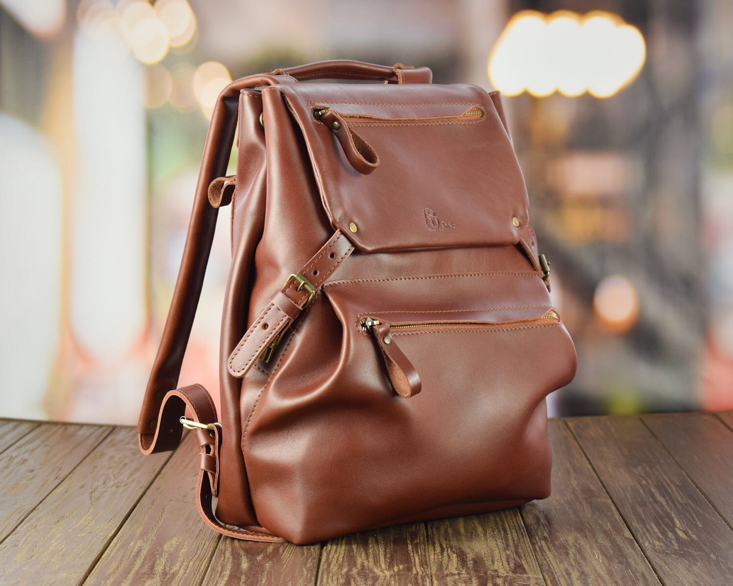 Leather backpack Trip Brandy – Babak