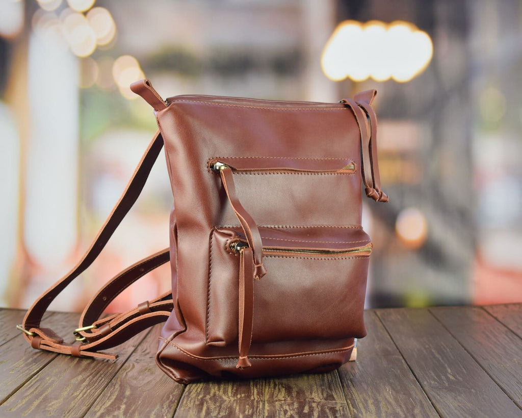 Boston Brandy Leather Backpack