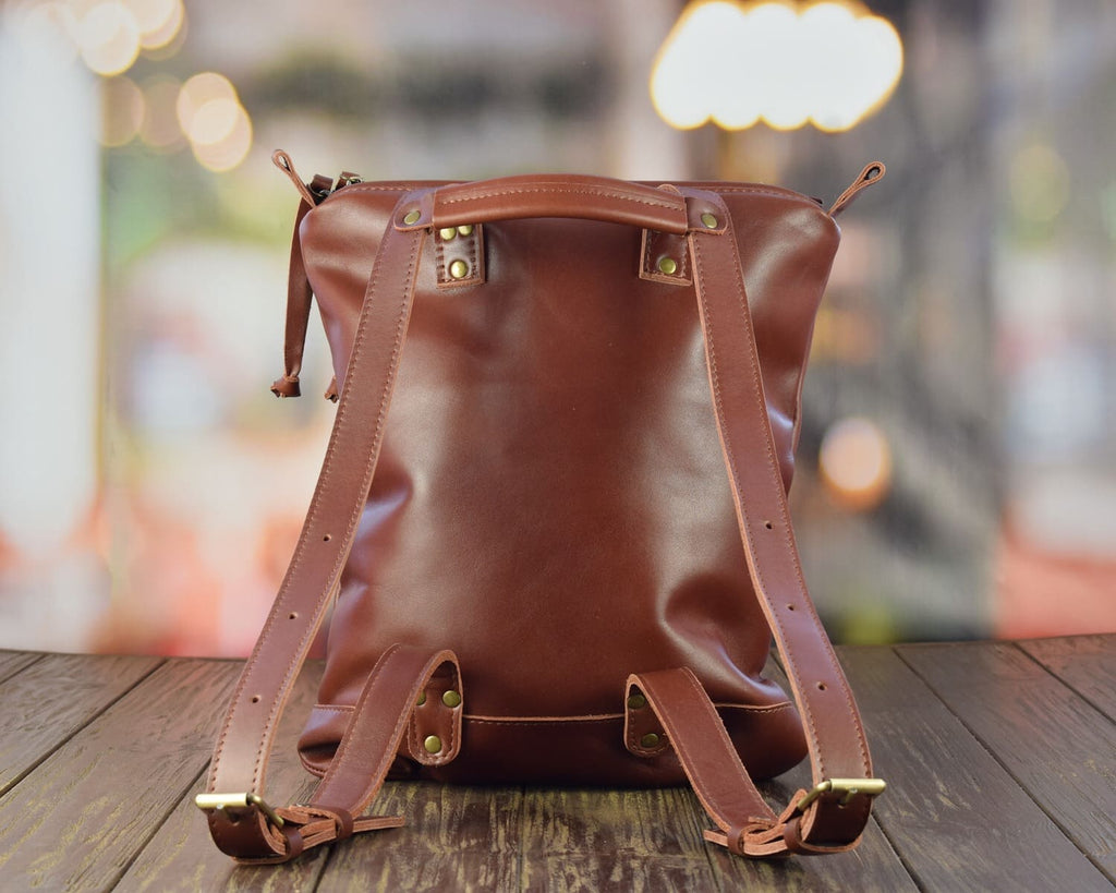 Boston Brandy Leather Backpack
