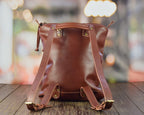 Boston Brandy Leather Backpack
