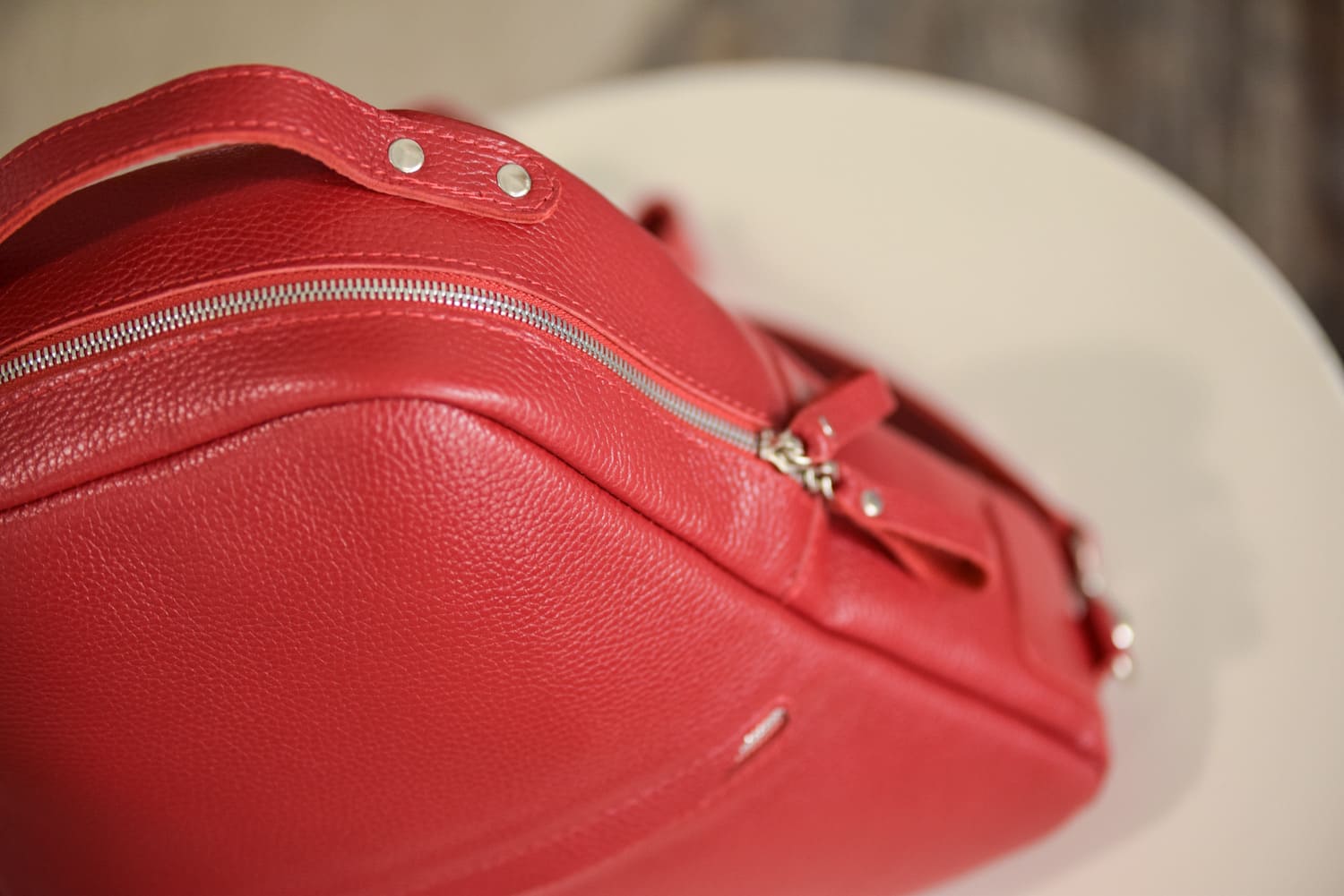 Trian Red-shine leather backpack
