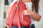 Trian Red-shine leather backpack