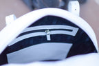Round White-shine leather bag