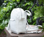 Leather backpack Milashka White-shine