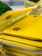 Leather wallet Yellow-shine