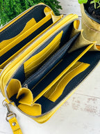 Leather wallet Yellow-shine