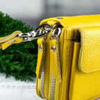 Leather wallet Yellow-shine