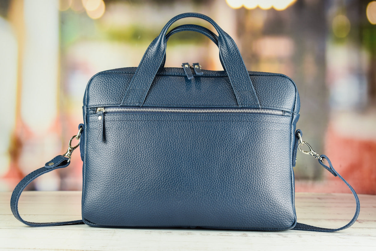 Leather bag Professor Blue-shine