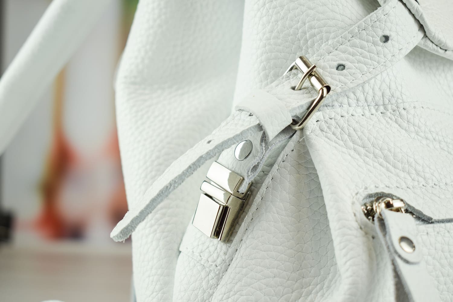 Leather backpack Trip White-shine "S"