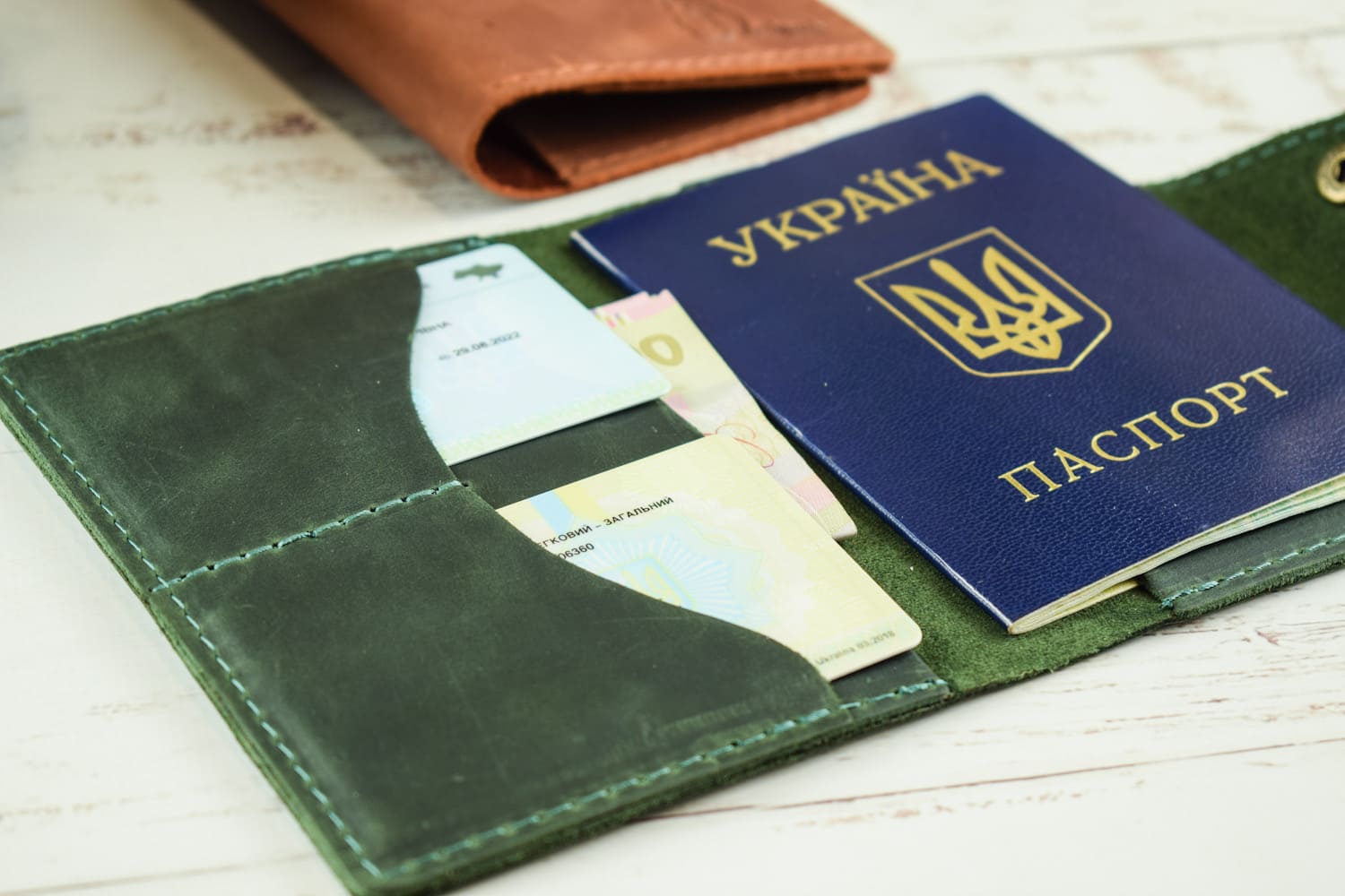 Leather passport cover