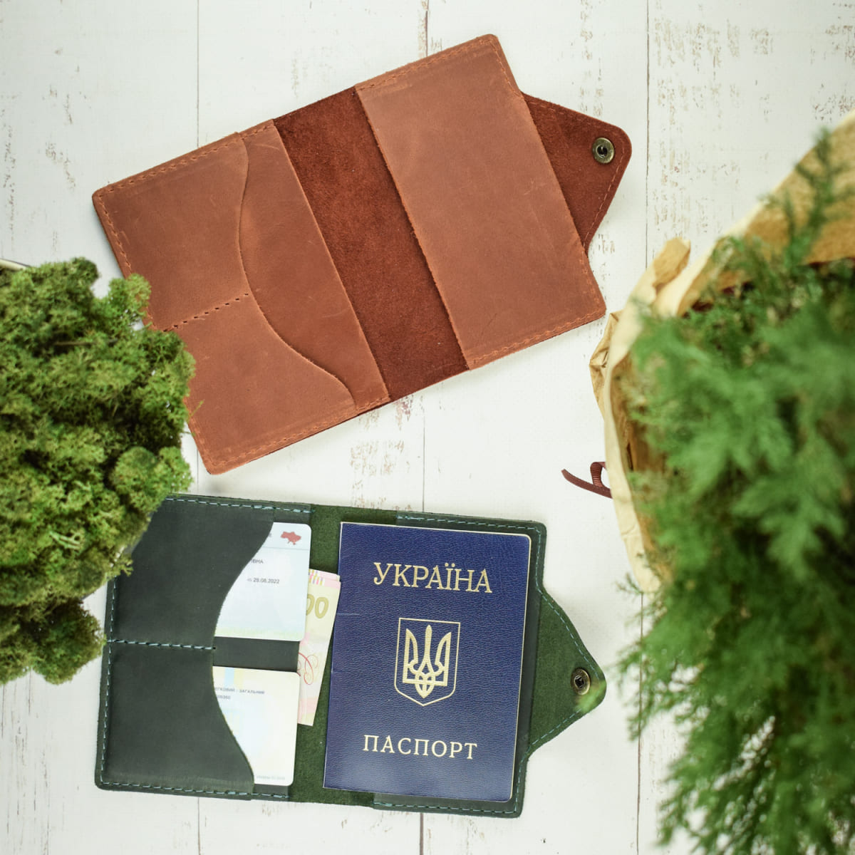 Leather passport cover