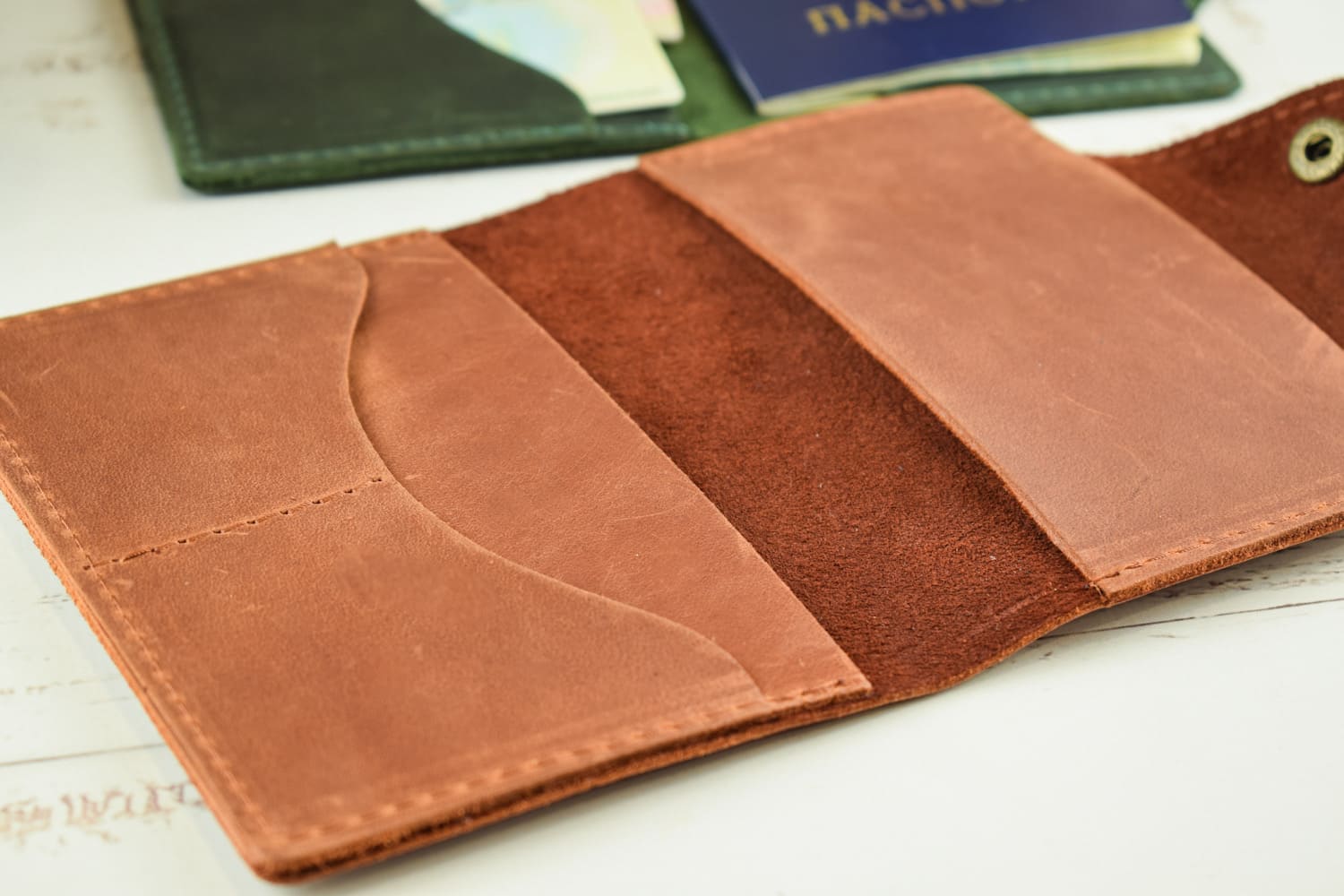 Leather passport cover