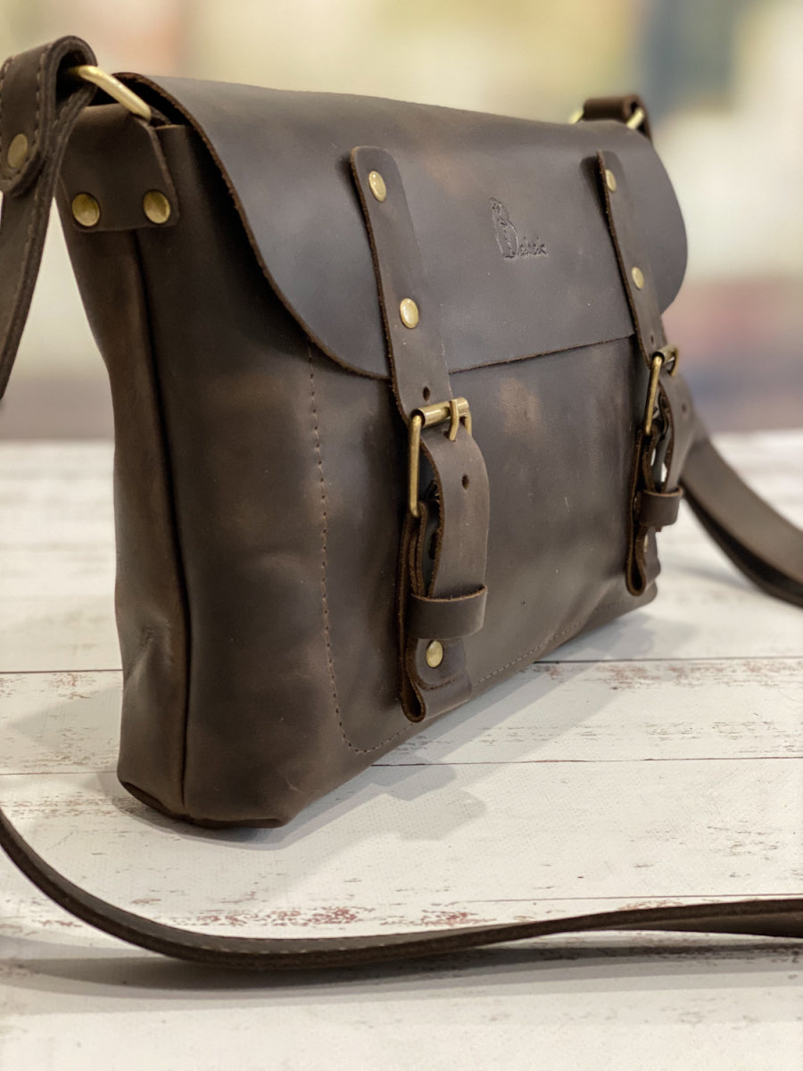 Leather Crossbody Bag Brown