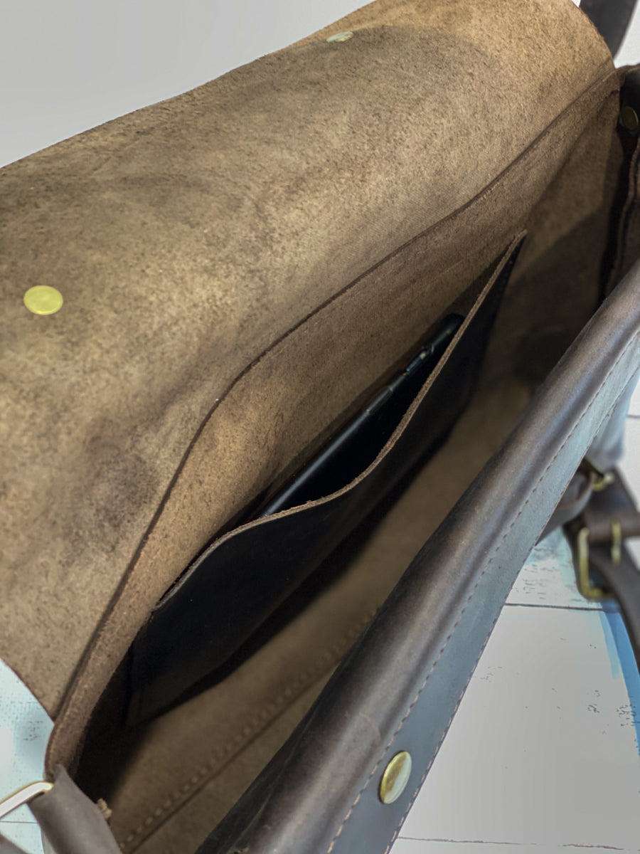 Leather Crossbody Bag Brown