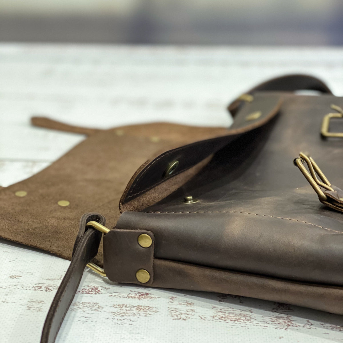 Leather Crossbody Bag Brown