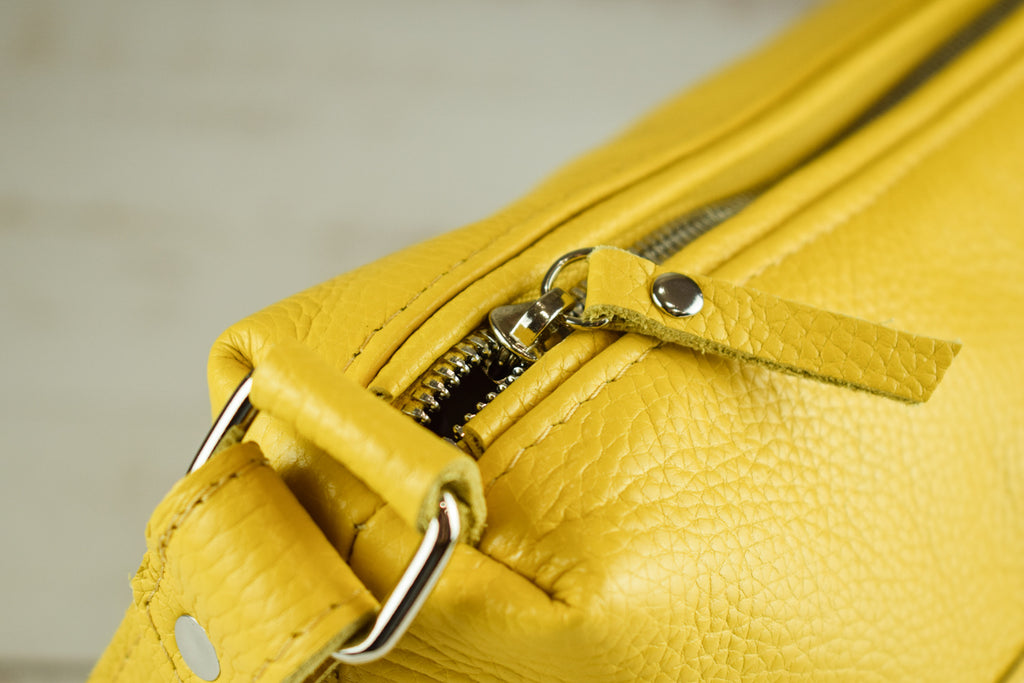 Leather bag Cardamon Yellow-shine