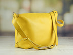 Leather bag Cardamon Yellow-shine