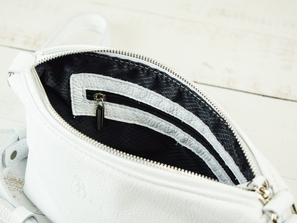 Leather bag Gracia White-shine