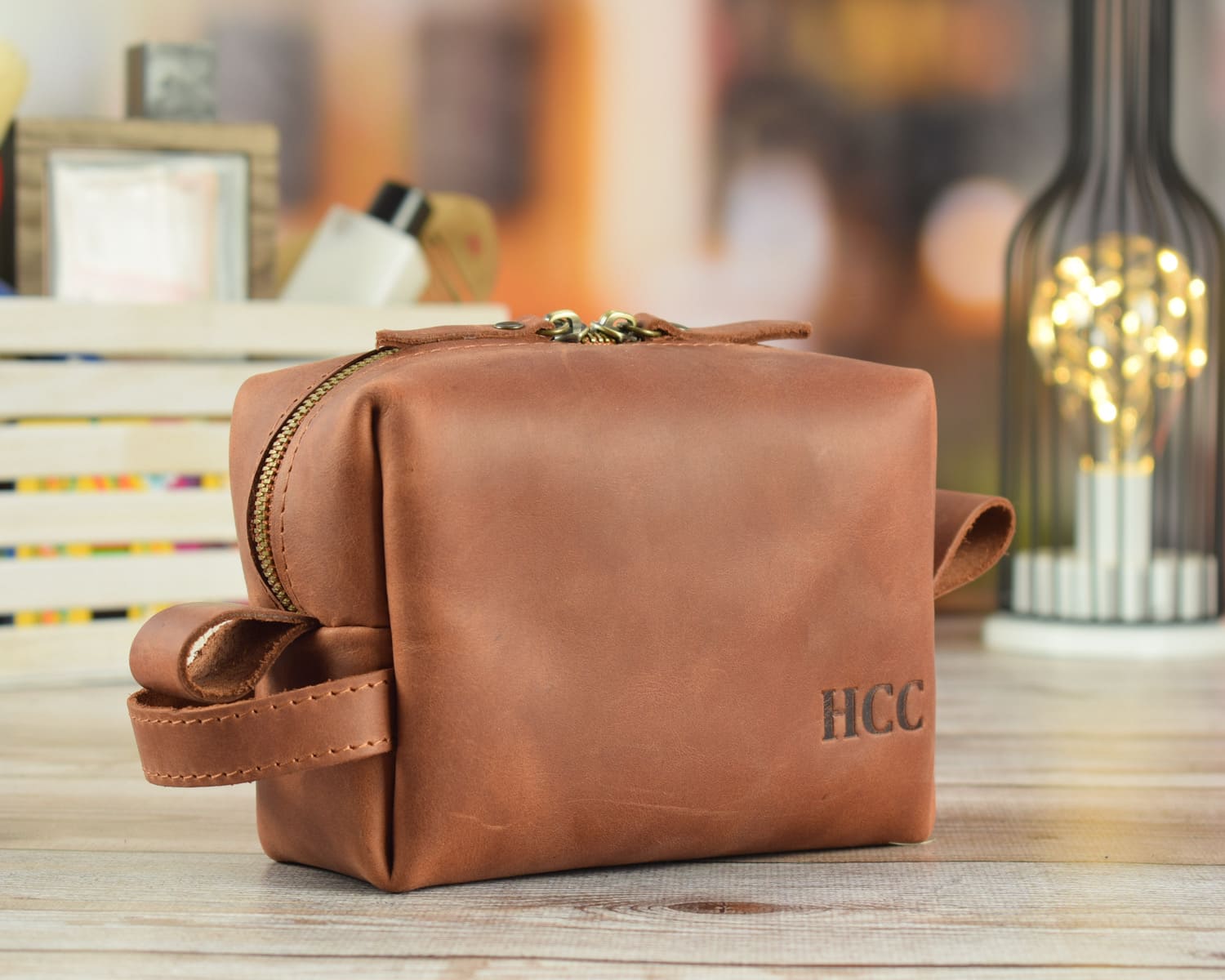 Vertical cosmetic bag in three sizes